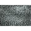 2' X 3' Black and Gray Leopard Print Shag Handmade Non Skid Area Rug