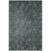 3' X 5' Black and Gray Leopard Print Shag Handmade Non Skid Area Rug