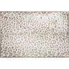 2' X 3' Beige and Cream Leopard Print Shag Handmade Non Skid Area Rug