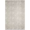 3' X 5' Beige and Cream Leopard  Print Shag Handmade Non Skid Area Rug