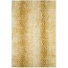 3' X 5' Gold Gazelle Print Shag Handmade Non Skid Area Rug