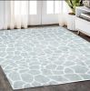 5' X 8' Gray and Ivory Animal Print Handmade Non Skid Area Rug
