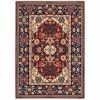 10' X 13' Red Blue Orange And Beige Oriental Power Loom Stain Resistant Area Rug With Fringe