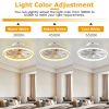 19.7in Ceiling Fan with 60W Light Round Pendant Fan Lamp LED Ceiling Fan with 6-Fan Speed 3000-6500W Light Color Adjustment Remote Control Timer APP C