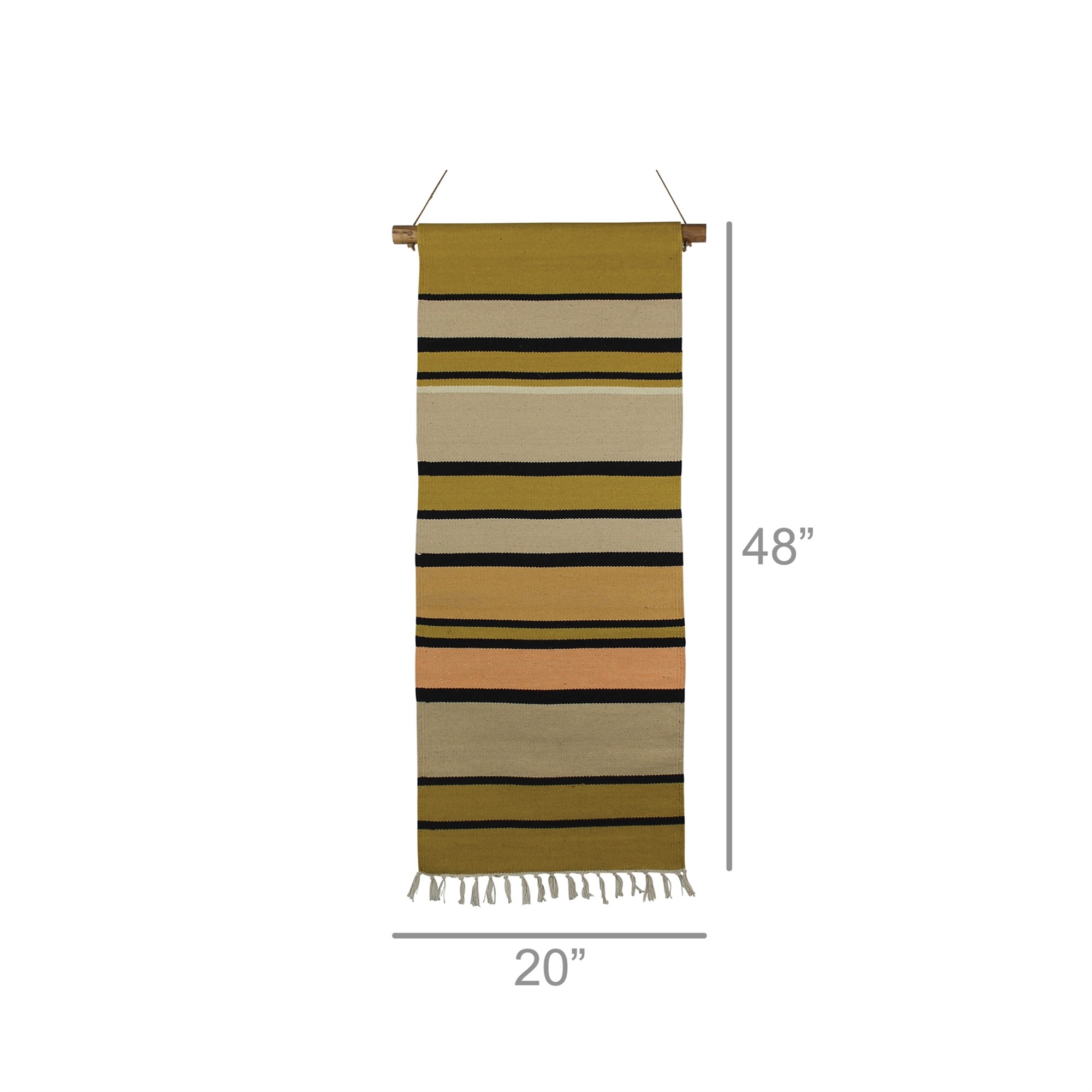 Multicolored Stripe Cotton Wall Hanging