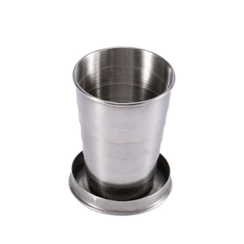 Stainless Steel Folding Cup -304 Stainless Steel, Compact And Portable, Not Easy To Deform, Suitable For Travel, Camping Picnic, Outdoor Shot Gla (Option: Stainless steel folding cup)